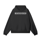 Black hoodie with 'BROKENS OVEREIGN' text on the front against a white background